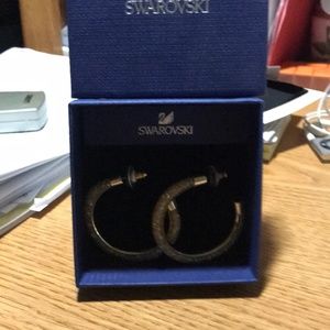 Swarovski Gold Hoop Pierced Earrings